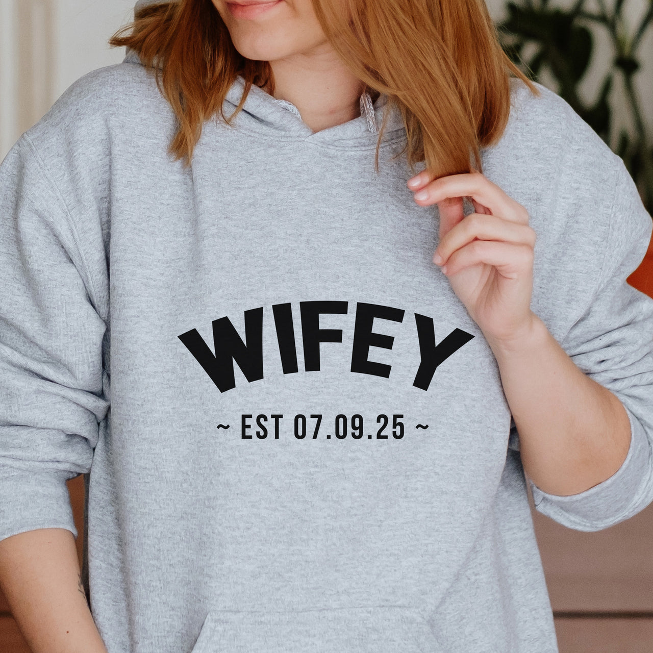 Wifey Arrow Heart Iron-On Transfer shown on a hoodie