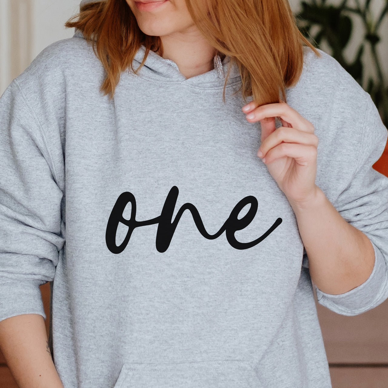 Winter One Snowflake Iron-On Transfer shown on a hoodie