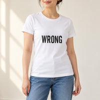 Wrong Way Iron-On Transfer - Mirror Text Novelty Design, shown on a white t-shirt