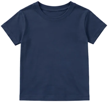 Junior size, front of a navy tee: dashed box shows a design up to 20 cm wide